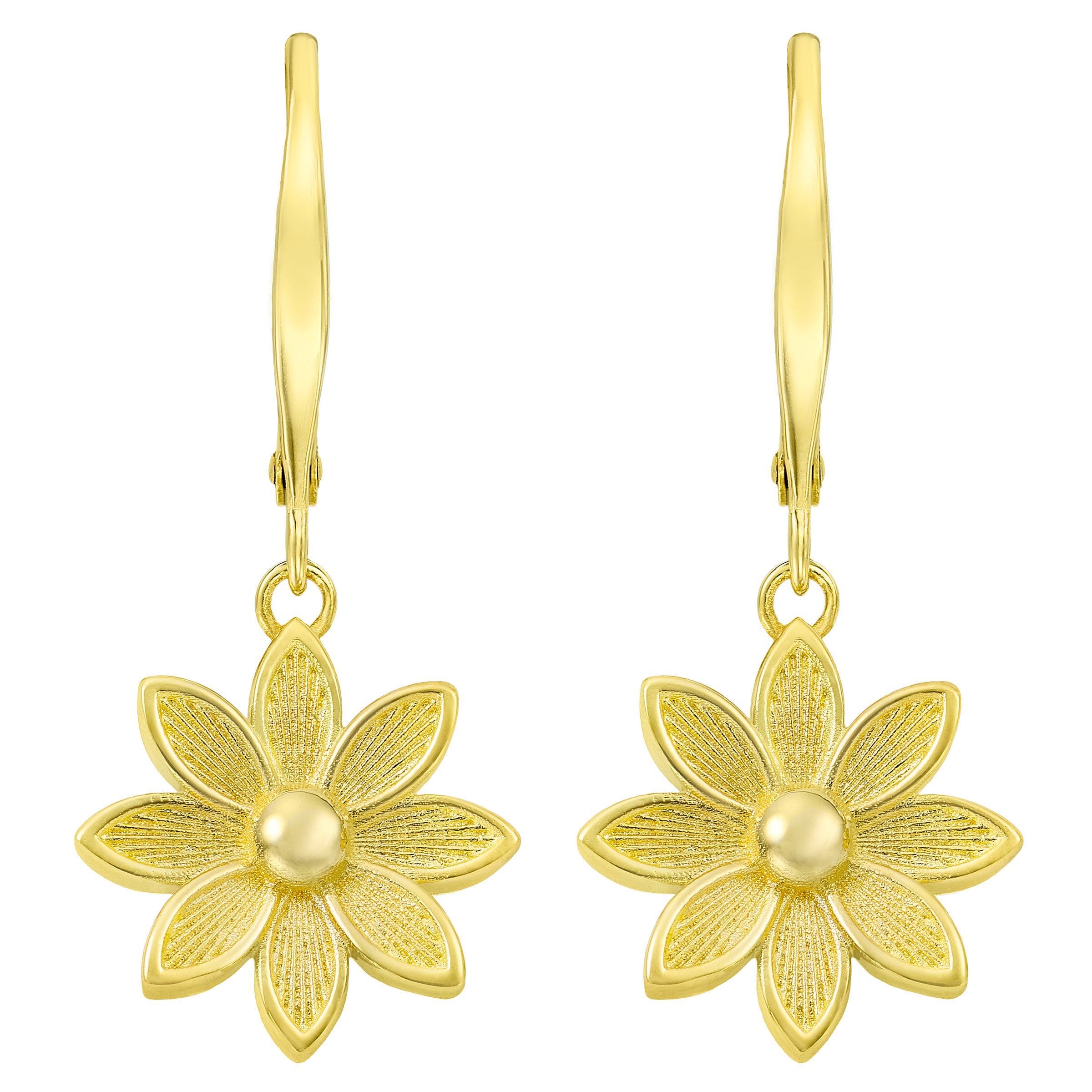 14kt Yellow Gold Flower Dangle Earrings | Costco