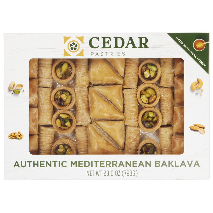 Cedar Pastries Authentic Mediterranean Baklava, Assorted, 28 oz