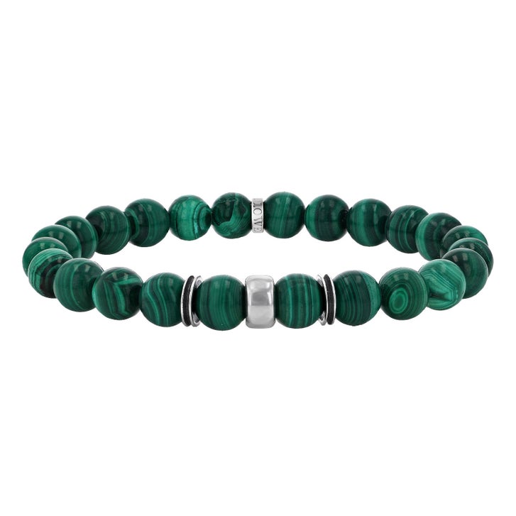 Mr. Lowe by Sheryl Lowe Malachite Beaded Bracelet with Sterling
