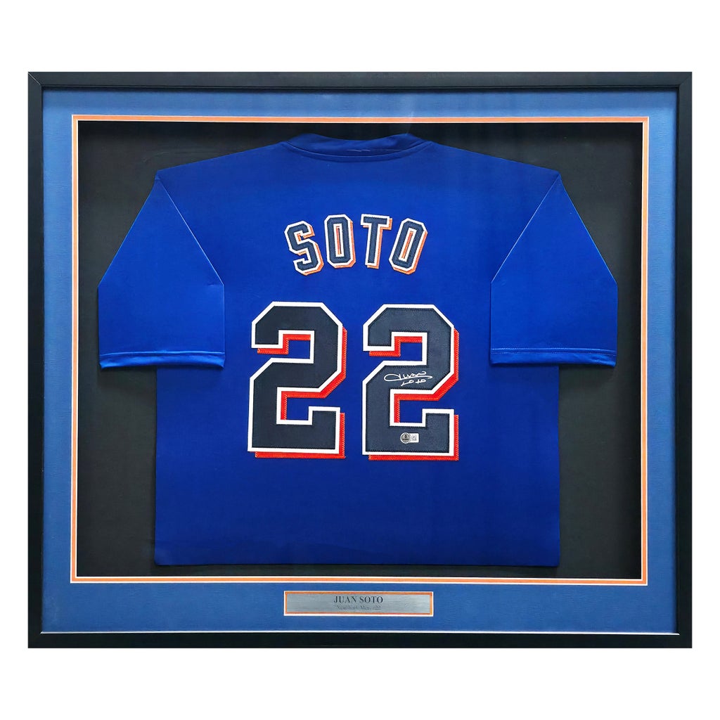 Juan Soto Autographed Framed Blue New York Mets Jersey - Beckett