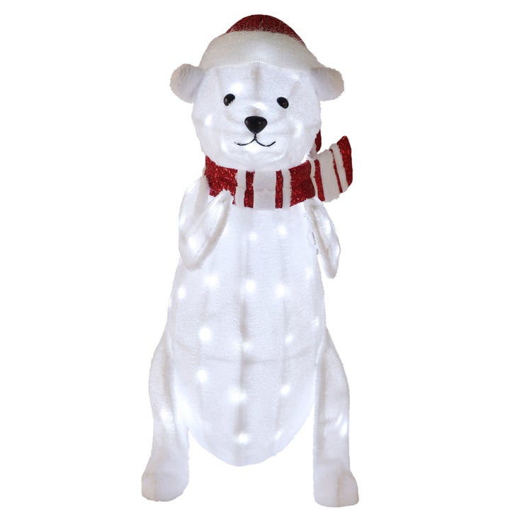 4' & 2.6' Polar Bears with LED Lights, Set of 2 | Costco