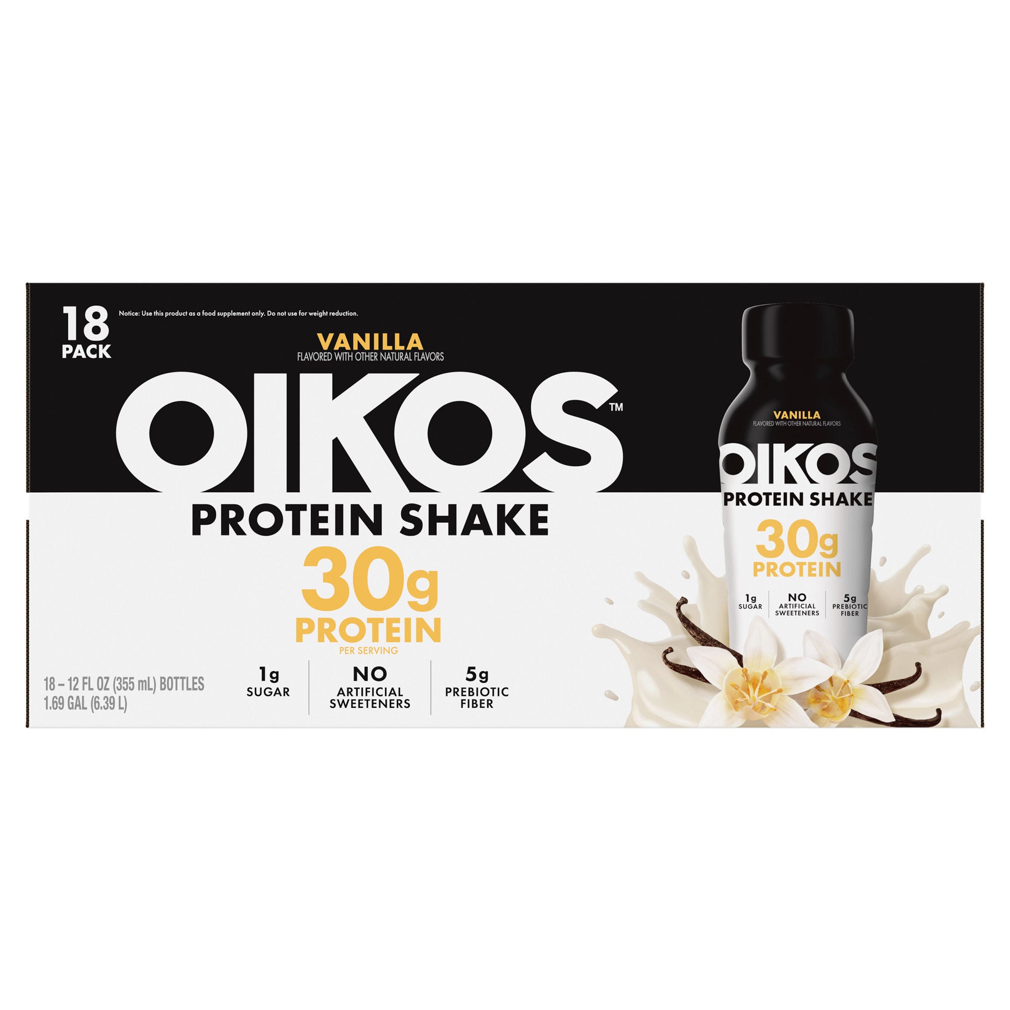 Oikos 30g Protein Shake, Vanilla, 12 fl oz, 18-pack | Costco