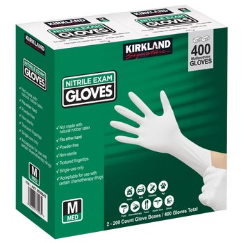 Kirkland Signature Nitrile Exam Gloves, Medium, 400 ct | Costco
