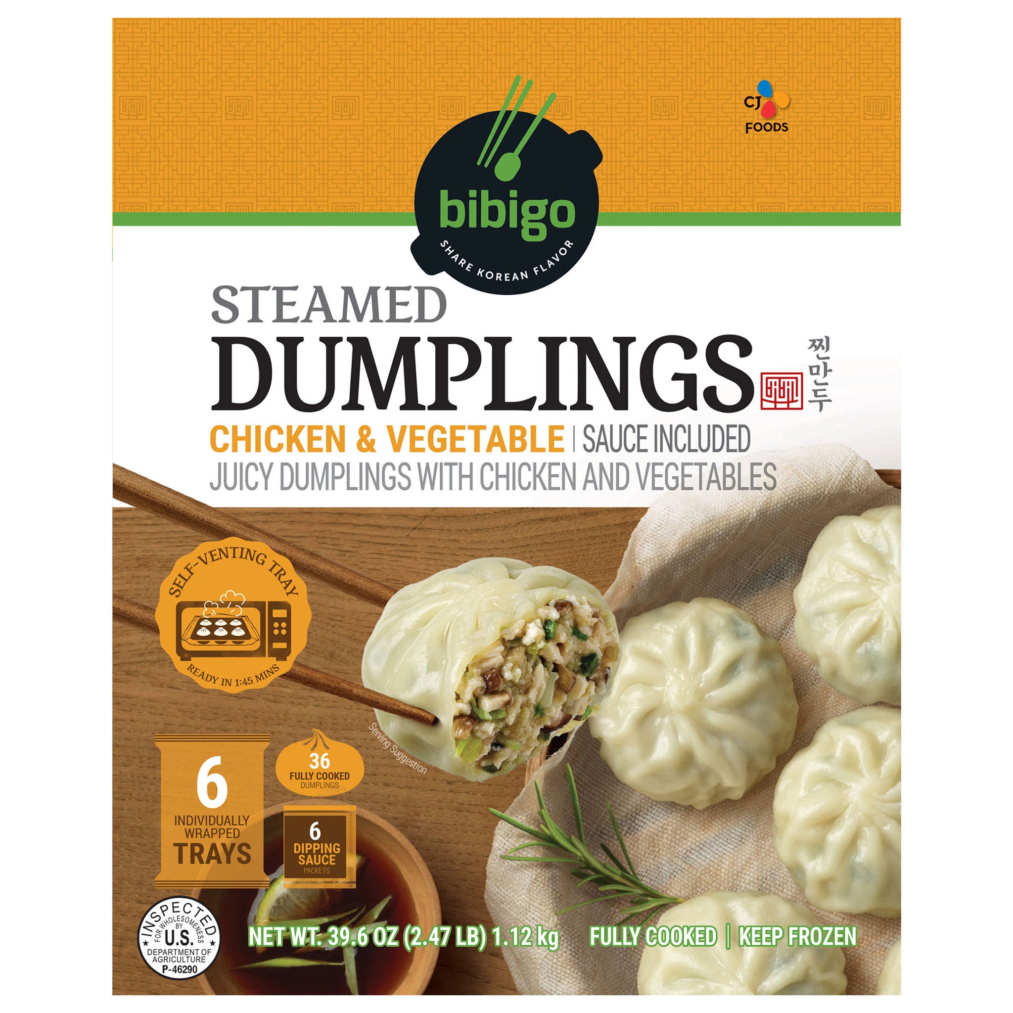 CJ Foods bibigo Chicken & Vegetable Steamed Dumplings