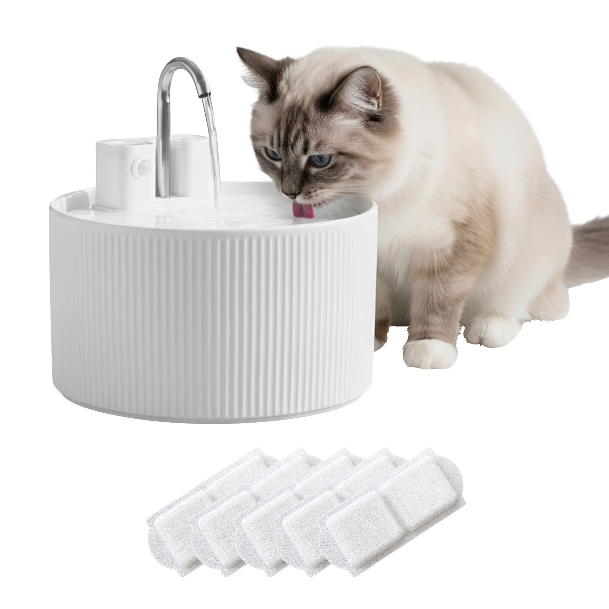PawsPik Cordless Ceramic Faucet-Style Pet Water Fountain, Bundle