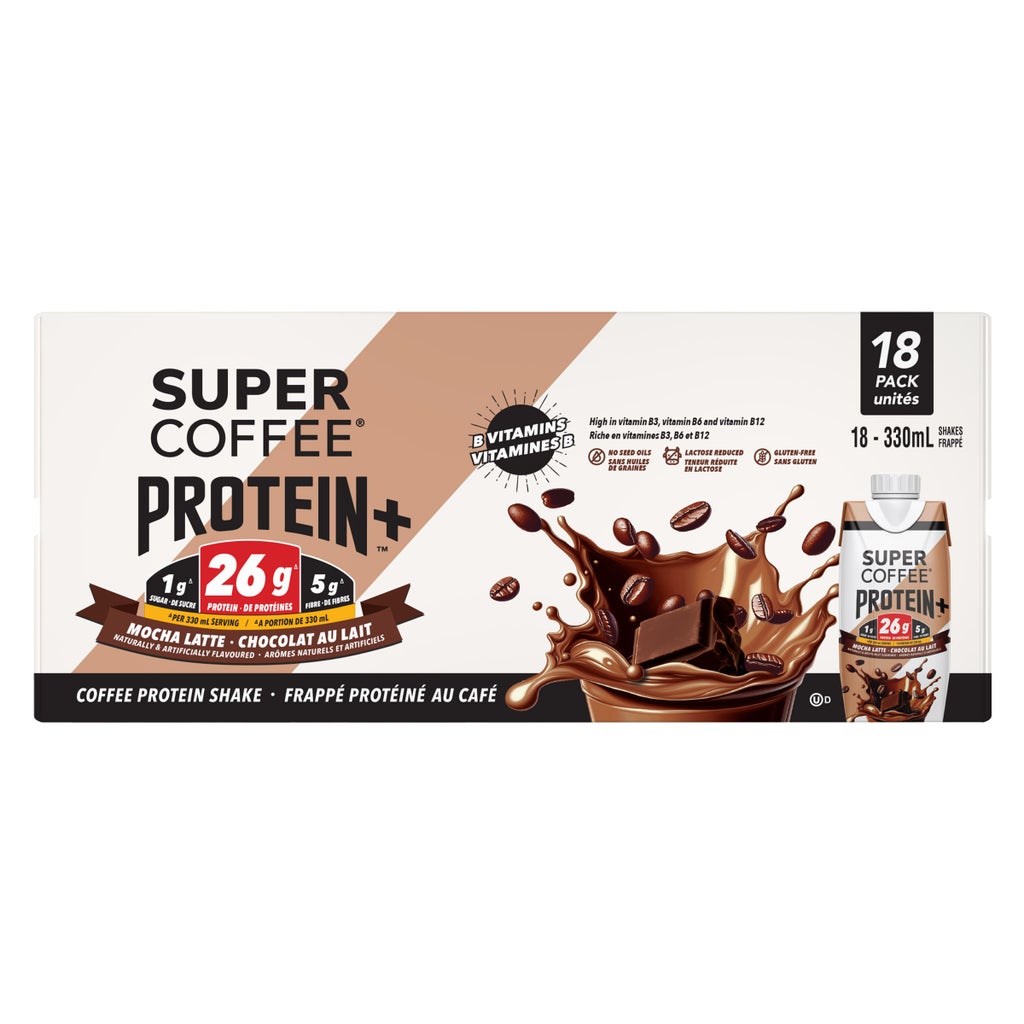 Super Coffee Protein+ Mocha Latte Protein Shake, 18 x 330 mL | Costco