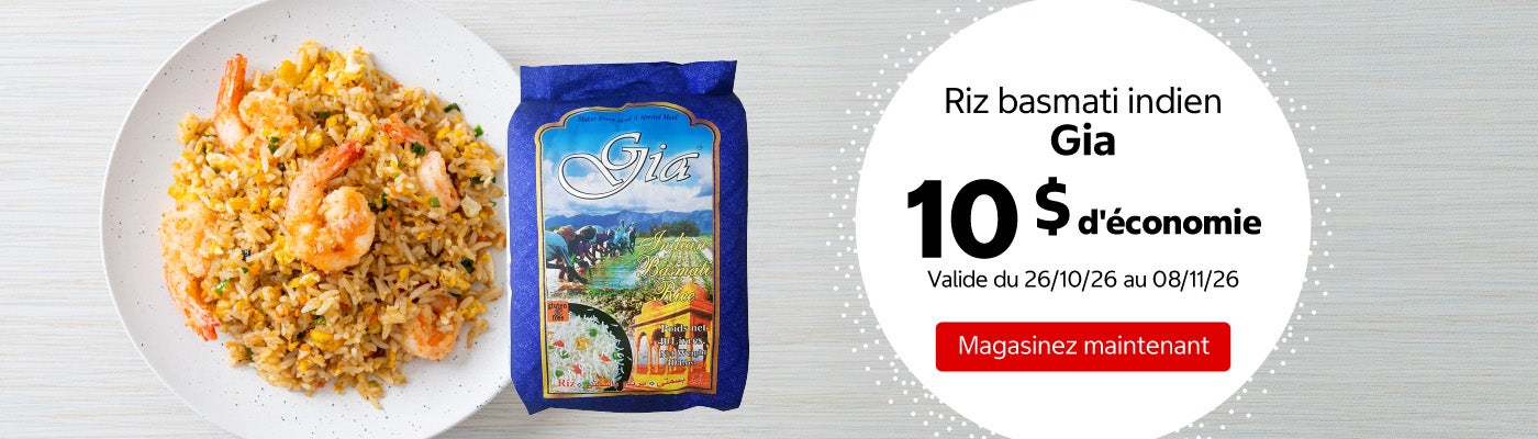 Gia Indian basmati rice $10 OFF Valid 10/26/26 to 11/08/26 Shop Now 