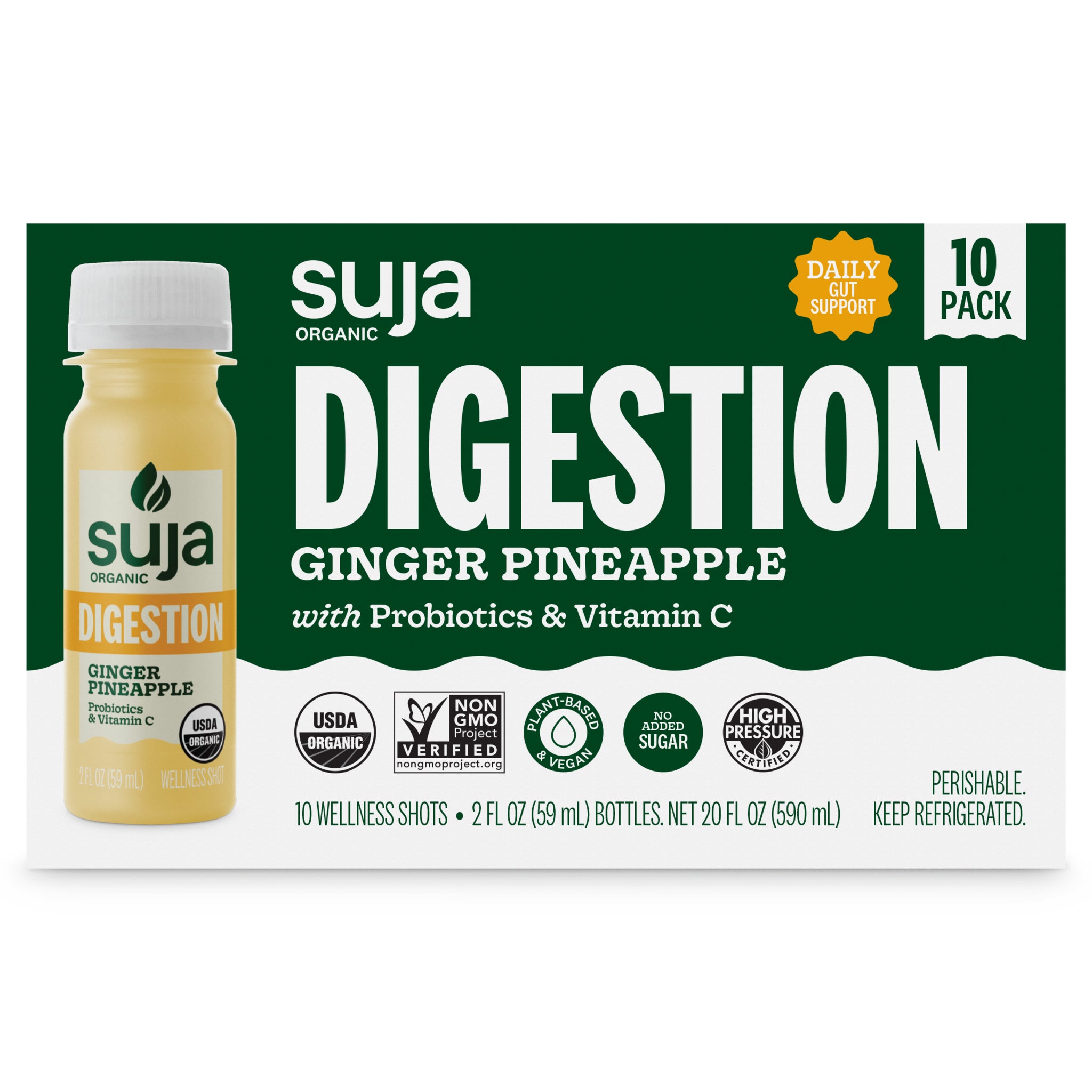 Suja Organic Digestion Wellness Shots, Ginger Pineapple, 2 fl oz