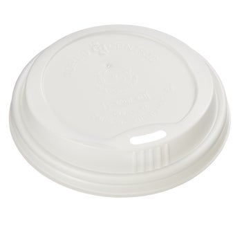 World Centric Compostable Plastic Hot Cup Lids, 12-24 oz, 200 ct