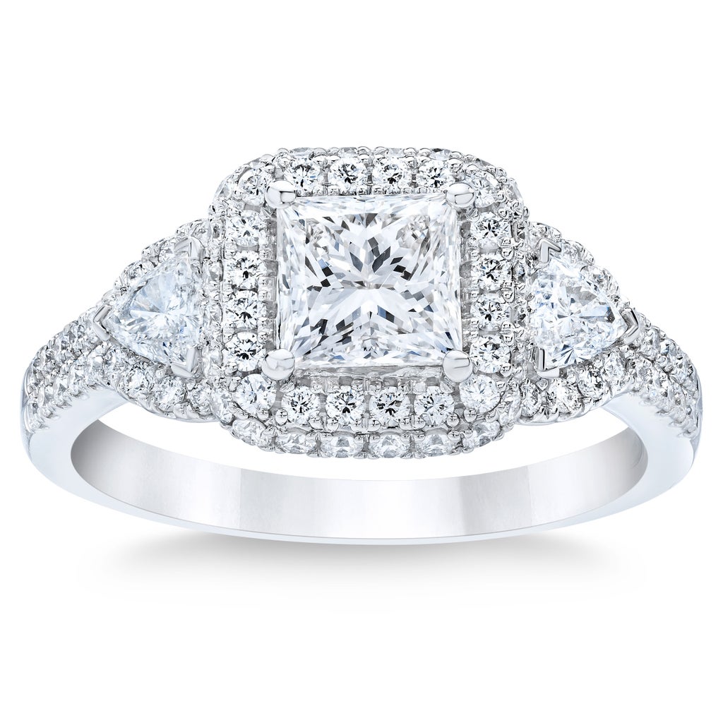 Princess Cut & Round Brilliant 1.85 ctw VS2 Clarity, I Color Diamond ...