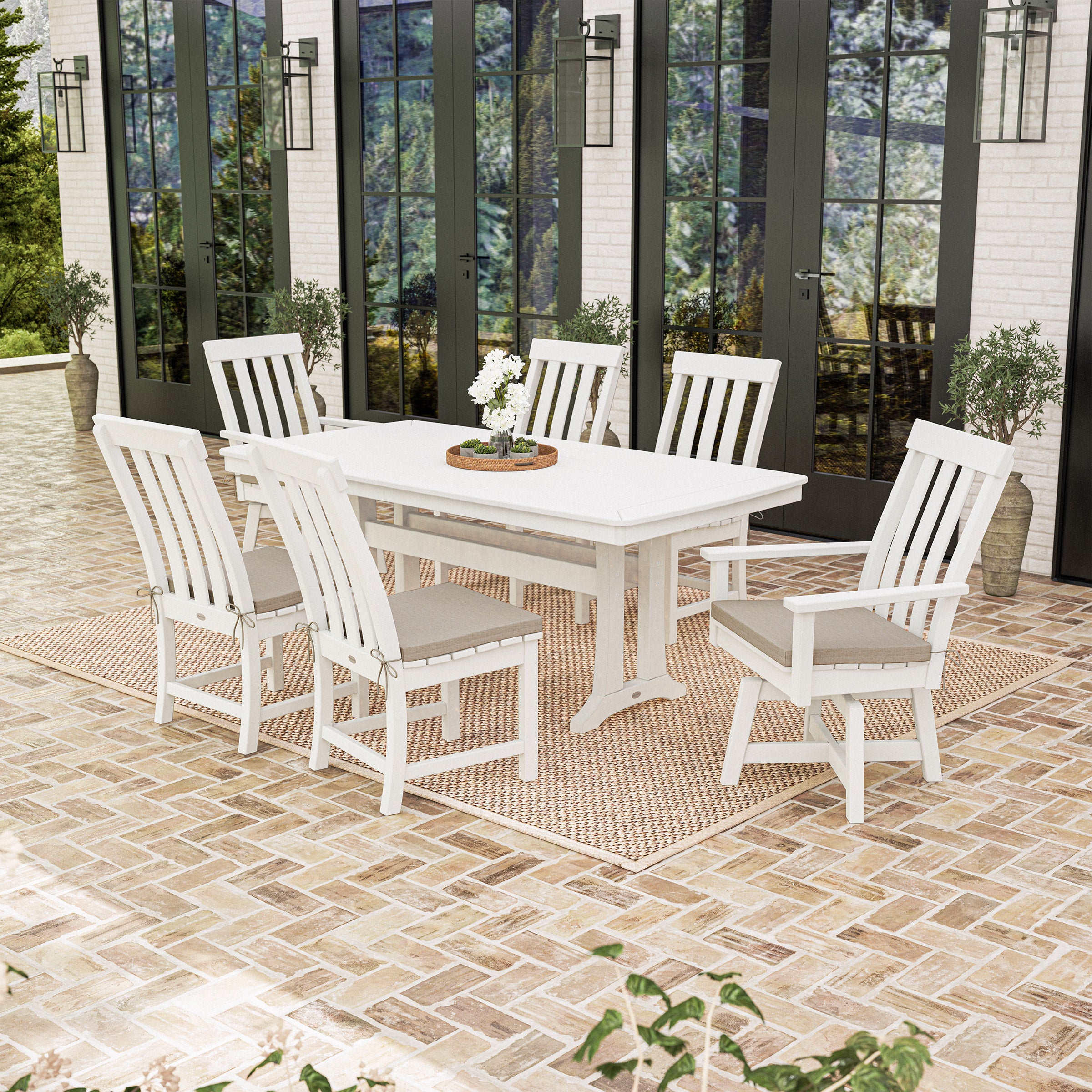 POLYWOOD Prescott 7-piece Outdoor Patio Swivel Dining Set | Costco