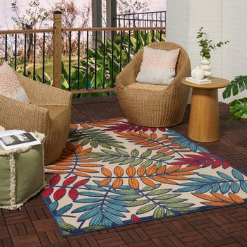 Nourison Veranda Indoor/Outdoor Area Rug, Rainforest, 3'6” x 5'6