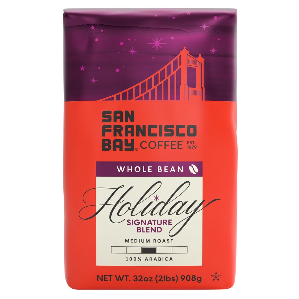 **San Francisco Bay Coffee** Holiday Signature Blend, Medium Roast, Whole Bean, 32 oz