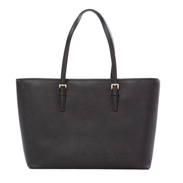 jet set saffiano travel tote bag black Michael Michael Kors Small Leather Top-Zip timeless black colorway makes this Michael Kors creation incredibly versatile Michael Kors Jet Set Travel