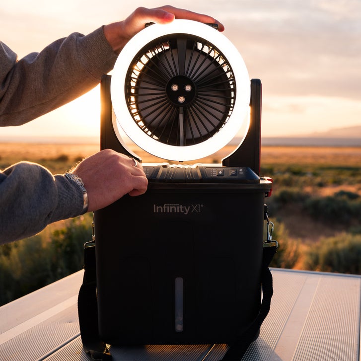 Solar Misting Fan with LED Light | Costco