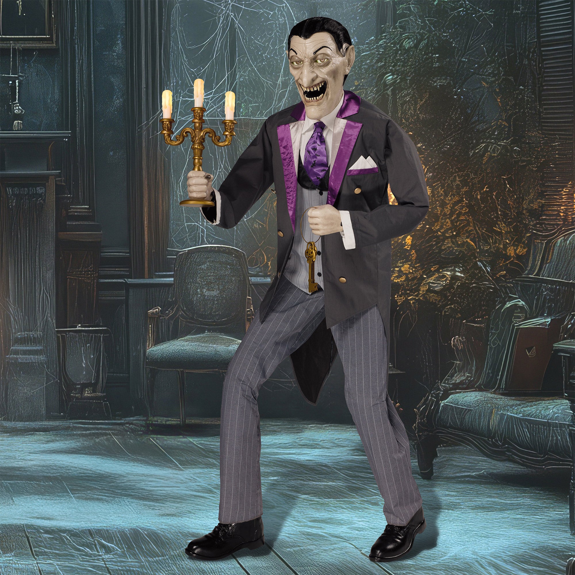 6' Animated Vampire Butler with LED Eyes and Sound