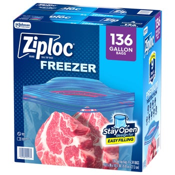 Ziploc Seal Top Freezer Bag, Gallon, 136-count | Costco