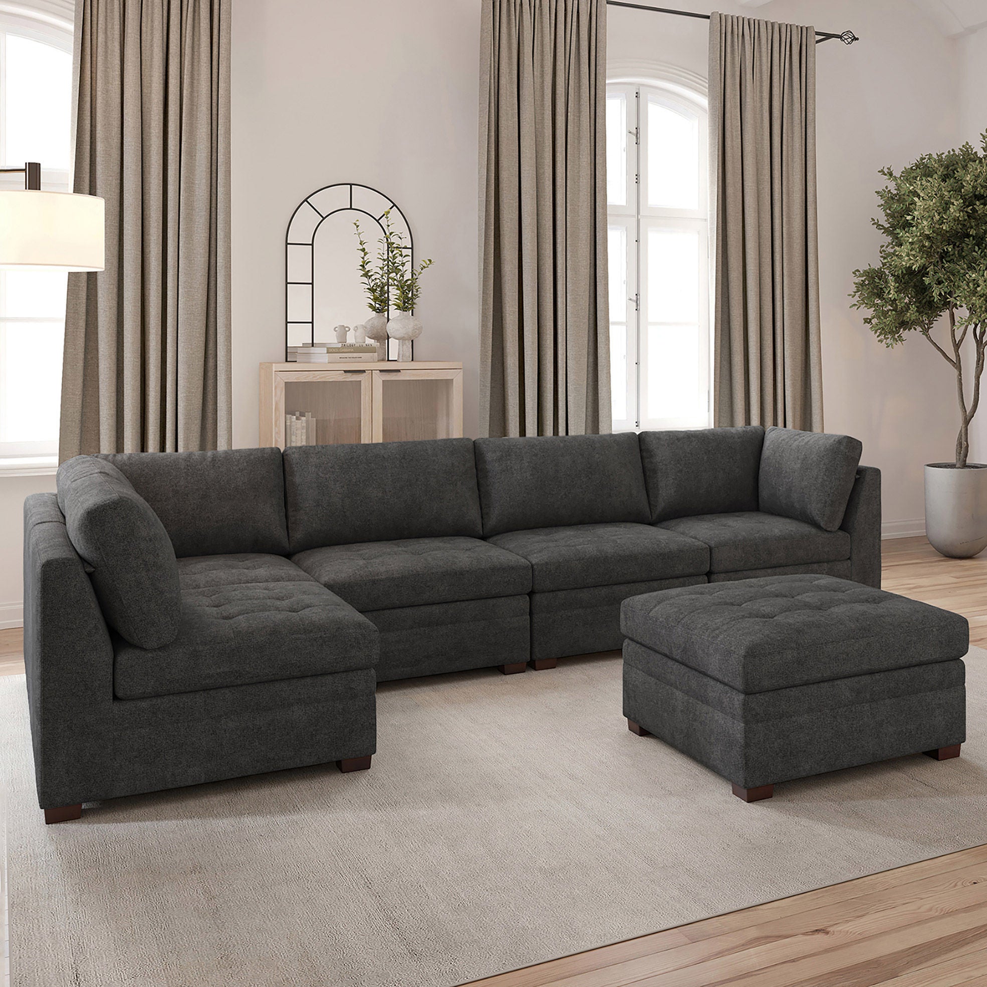 Costco Thomasville Tisdaleモジュラーソファ 6ピース Thomasville Tisdale Modular Sectional 6-piece Dark Gray with