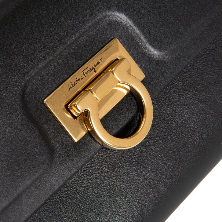 Ferragamo Swing Top Handle Bag, Black | Costco