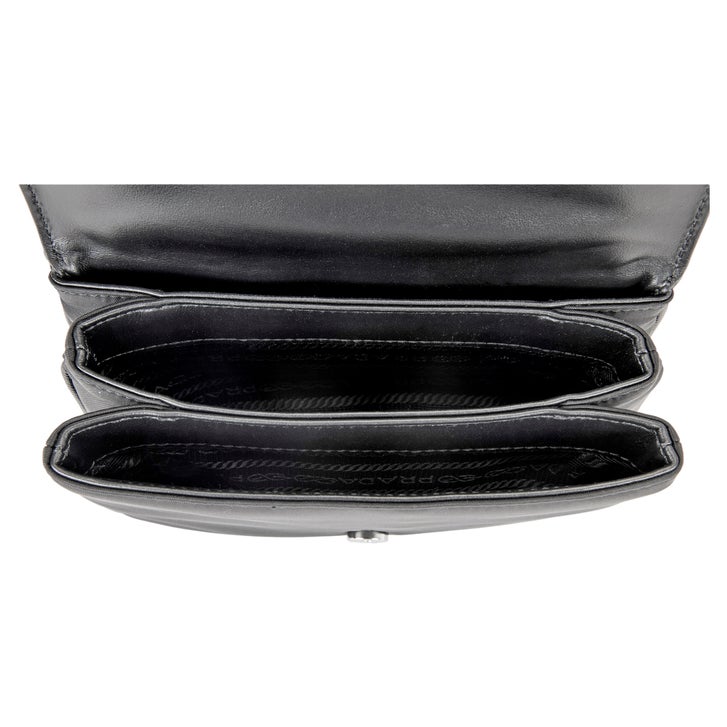 Prada Nylon and Saffiano Leather Shoulder Bag, Black | Costco