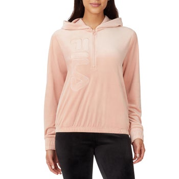 fila ladies' hoodie dress Velour Quarter Zip smockedco