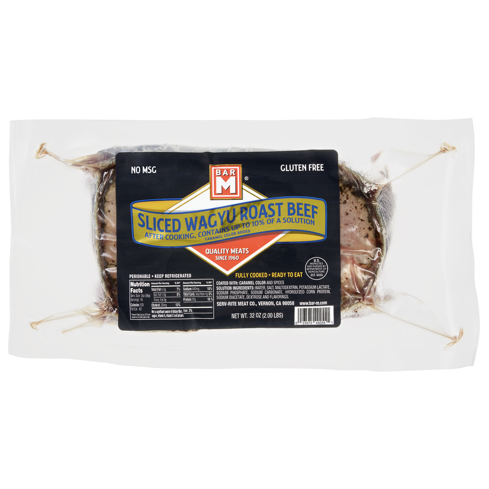 BAR M SLICED ROAST BEEF 2 LBS