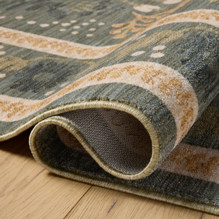 Rifle Paper Co. x Loloi Figaro Area Rug, Navy/Green, 5' x 7'11
