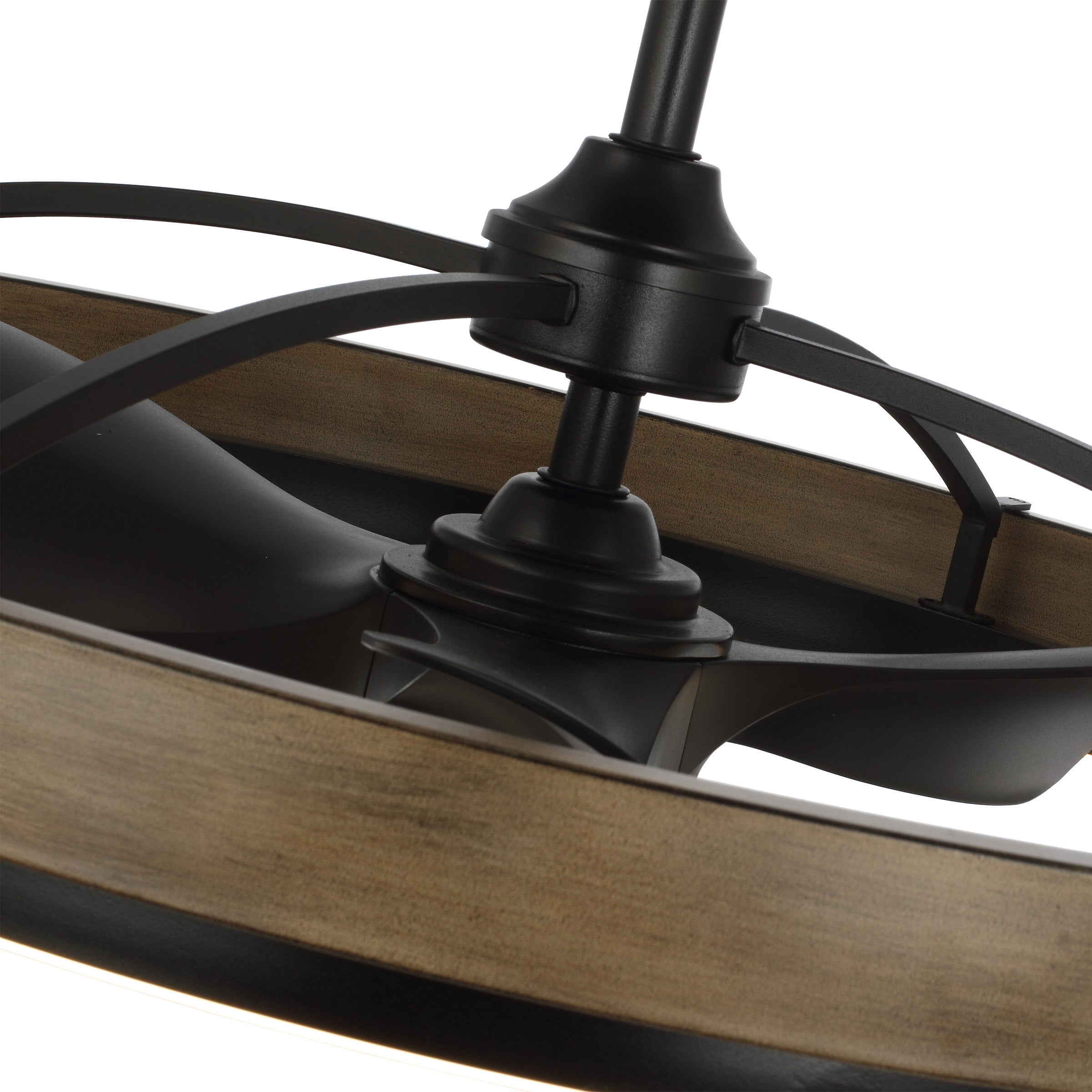 Homestead 6-Speed Steel Frame Fandelight with Distressed Wood