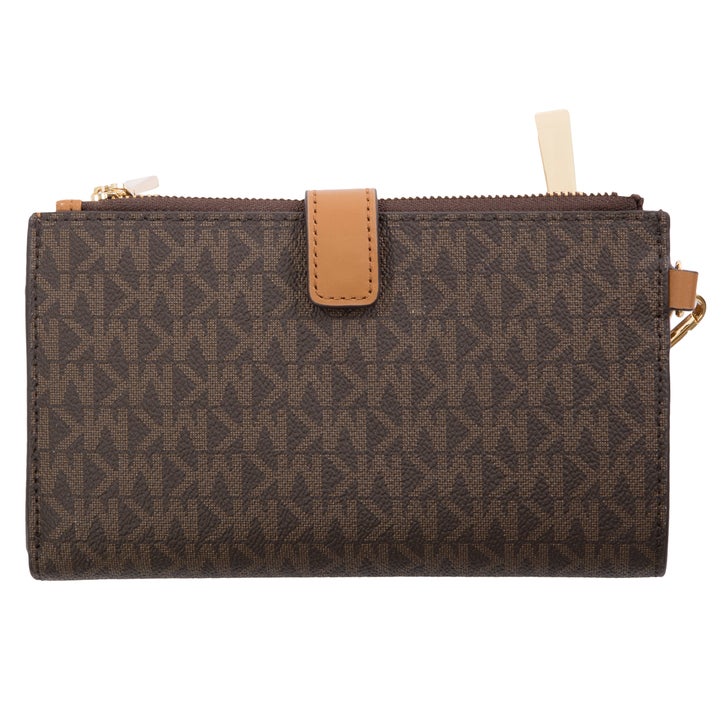 Michael Kors Double Zip Wristlet, Brown | Costco