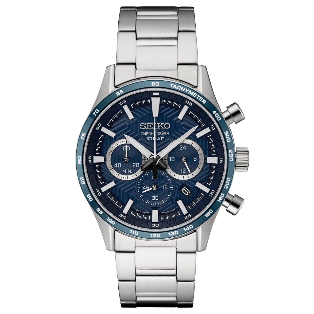 Seiko Essentials Blue Dial Chronograph Men's Quartz Watch, 43mm