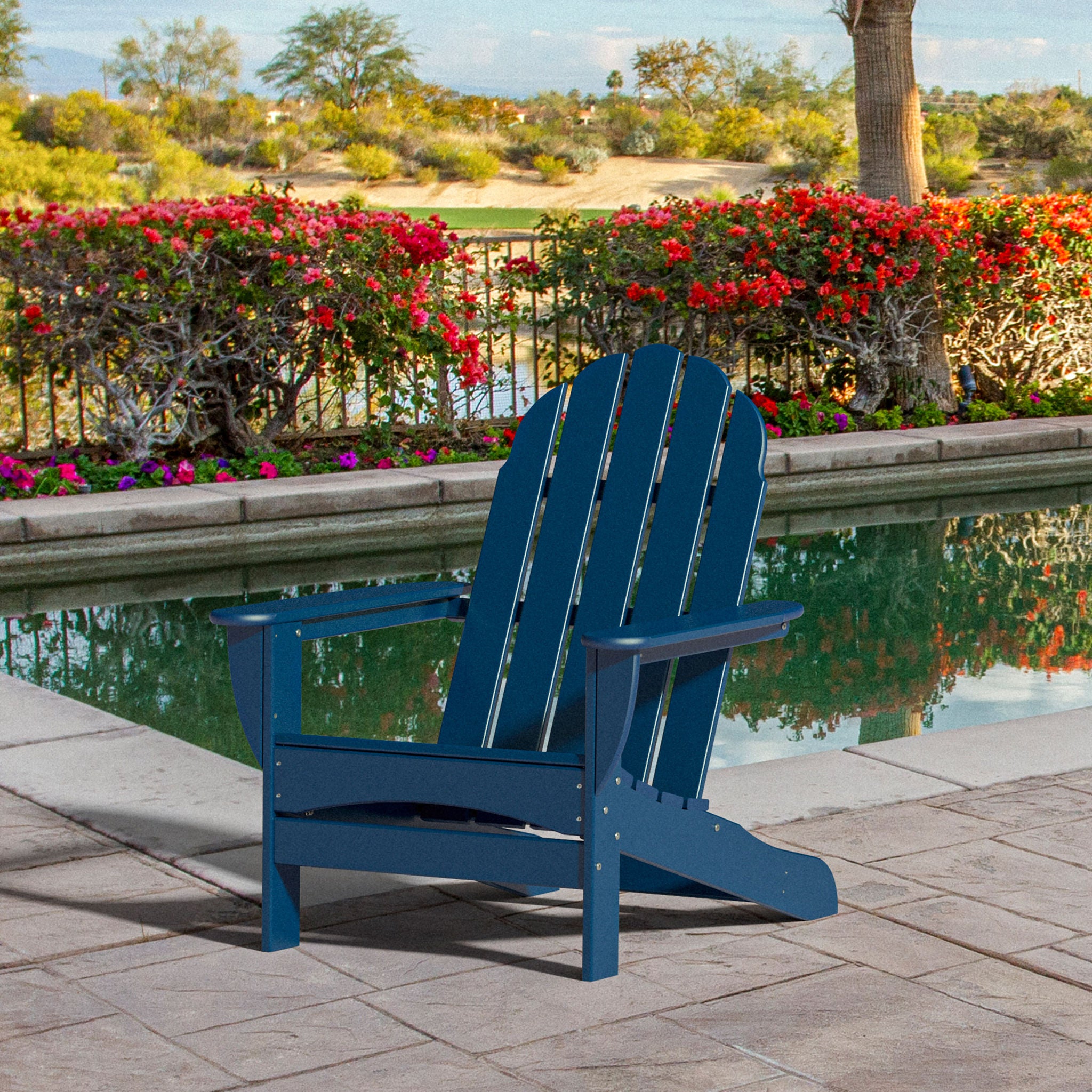 ⭐️アメリカンカントリー雑貨❤ෆりんごෆのフリフリチェアパッド♡45cm角♡青 POLYWOOD Long Beach Adirondack Chair | Costco