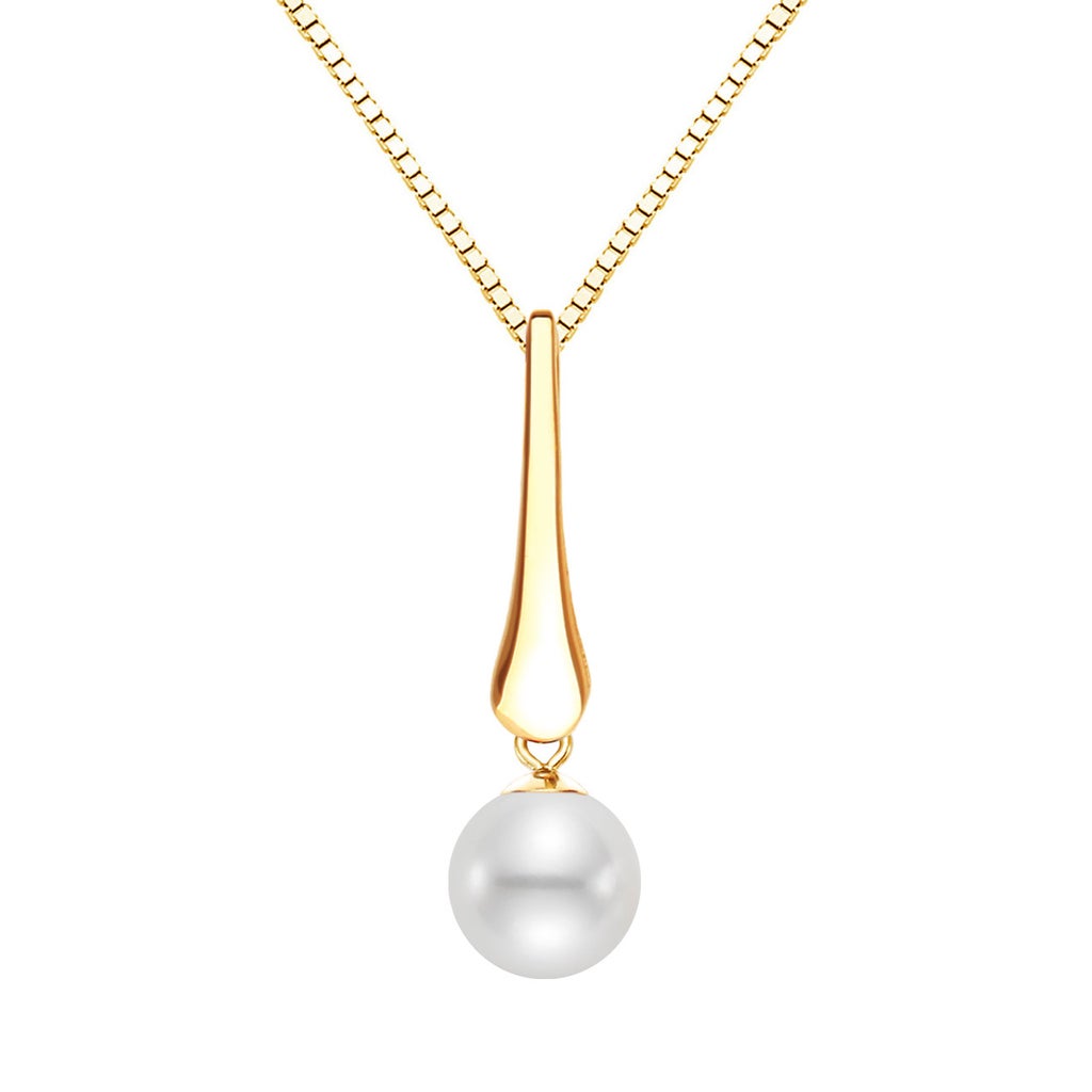 アクセサリー everyone 18k gold simple necklace Freshwater Cultured 8-8.5mm Pearl 14kt Yellow Gold Pendant | Costco