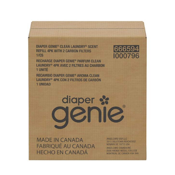 Diaper Genie Clean Laundry Scent Round Refill 4-pack, 1080-count