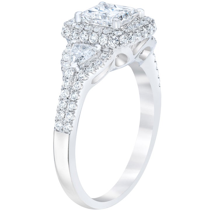 Princess Cut & Round Brilliant 1.85 ctw VS2 Clarity, I Color Diamond ...