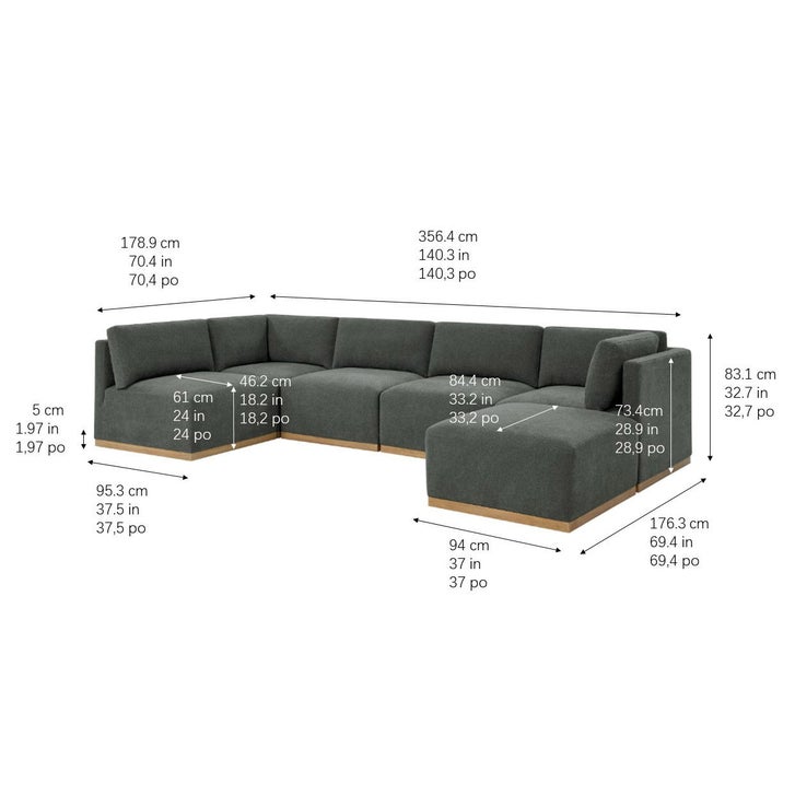 Henredon 6-piece Modular Fabric Sectional with Ottoman | Costco