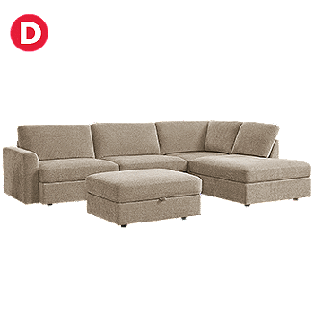 Broyhill Oswin Fabric 3-Piece Sectional with Storage Ottoman