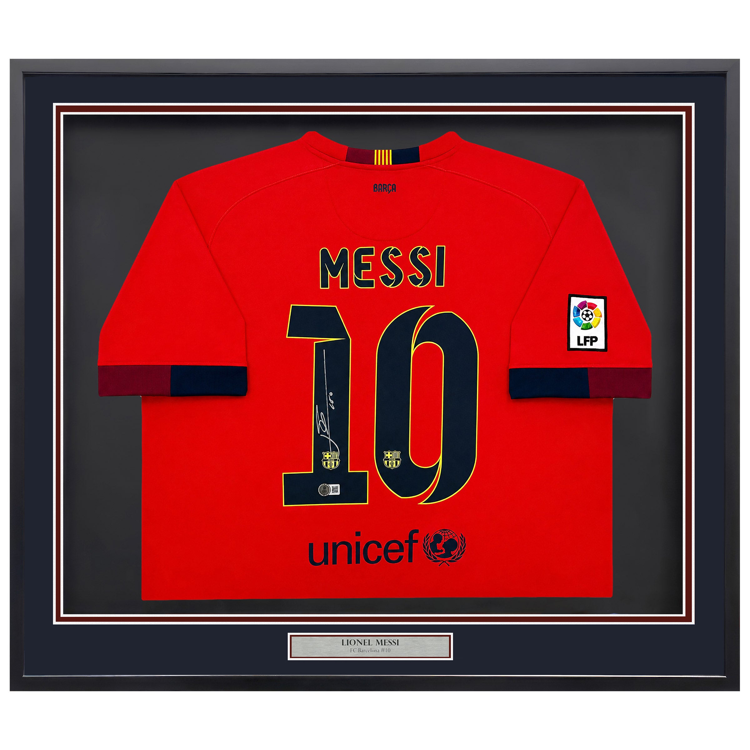 Lionel Messi Autographed Framed Orange FC Barcelona Jersey