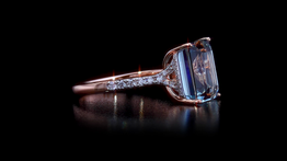 Aquamarine and Diamond 14kt Rose Gold Ring | Costco
