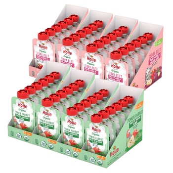 Holle Organic Zebra Beet and Power Parrot Pouches Bundle, 48-pack