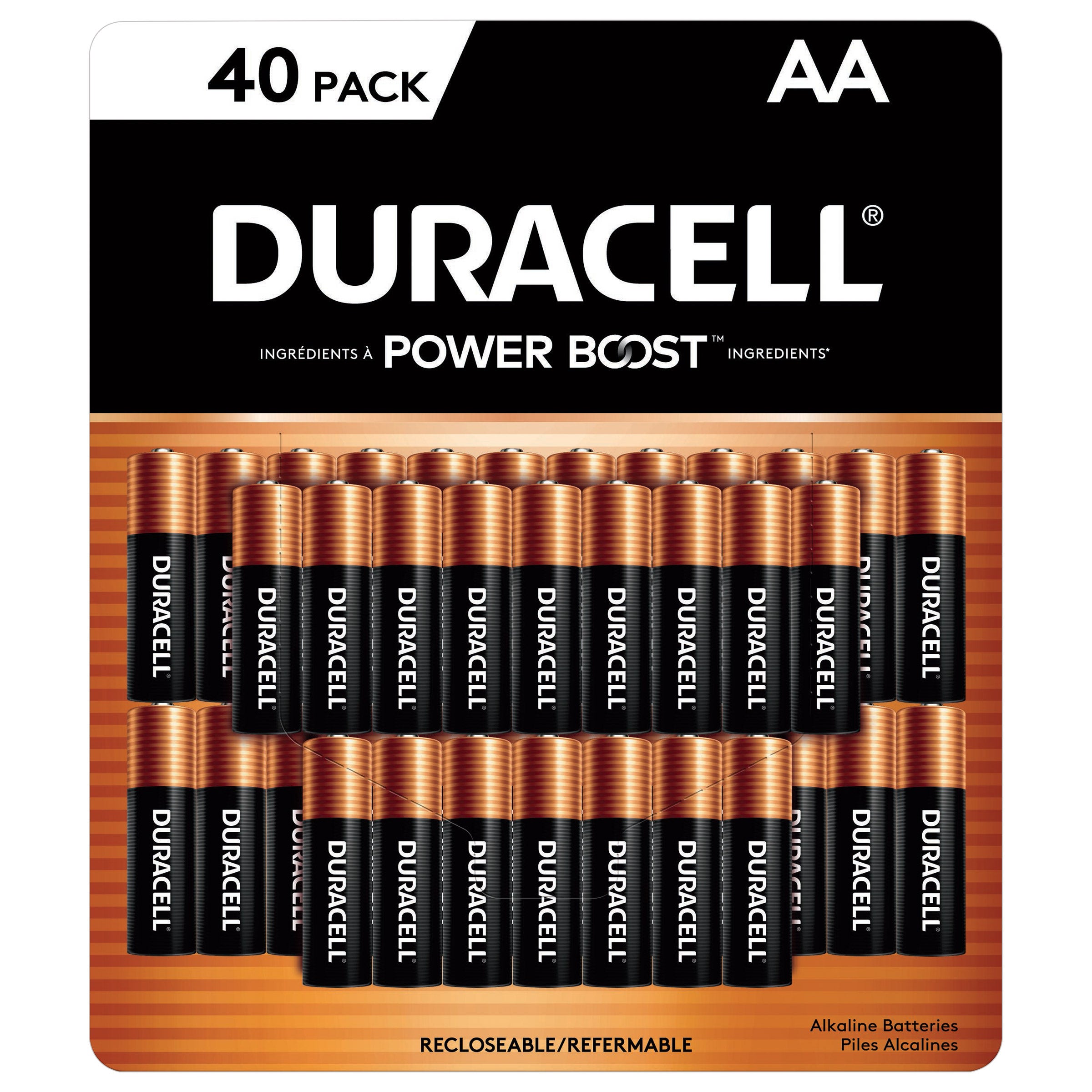 Duracell Coppertop Alkaline AA Batteries, 40-count