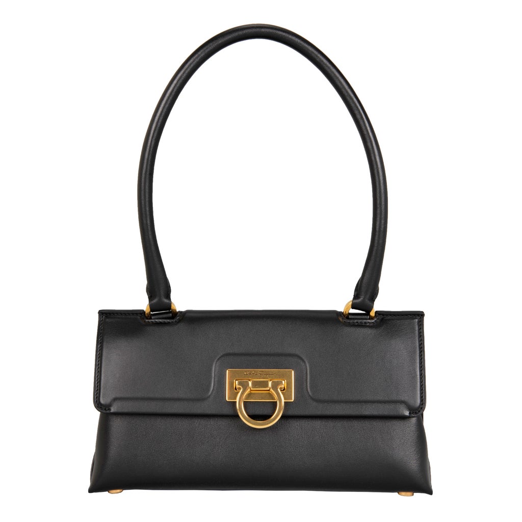 Ferragamo Swing Top Handle Bag, Black | Costco