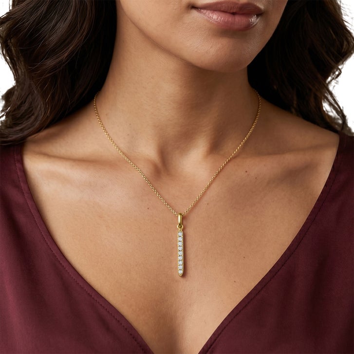 Round Brilliant Diamond Stick Pendant (0.25 ctw) | Costco