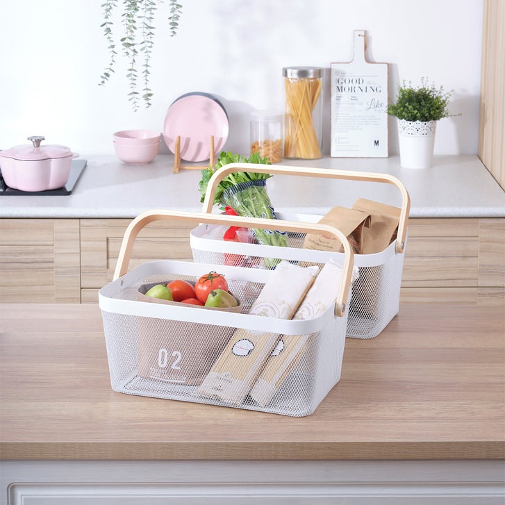 ルーシーズバスケット　CDキャビネット Edifice Mesh Basket with Handle, 2-pack | Costco