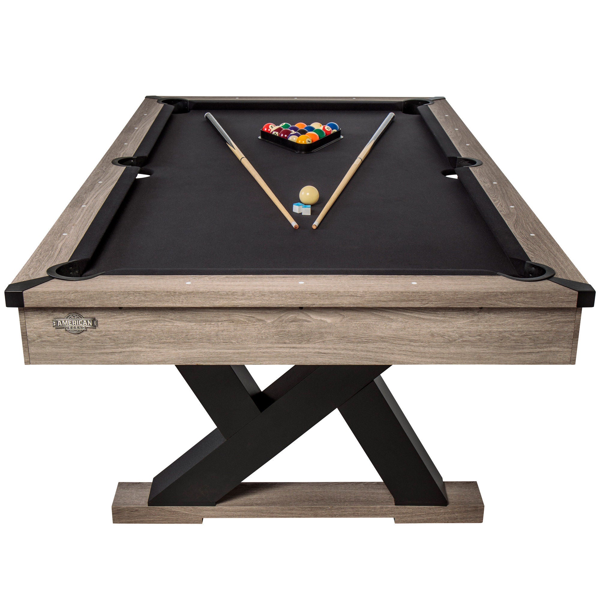American Legend 90 in. Kirkwood Pool Rustic Finish Modern Billiard