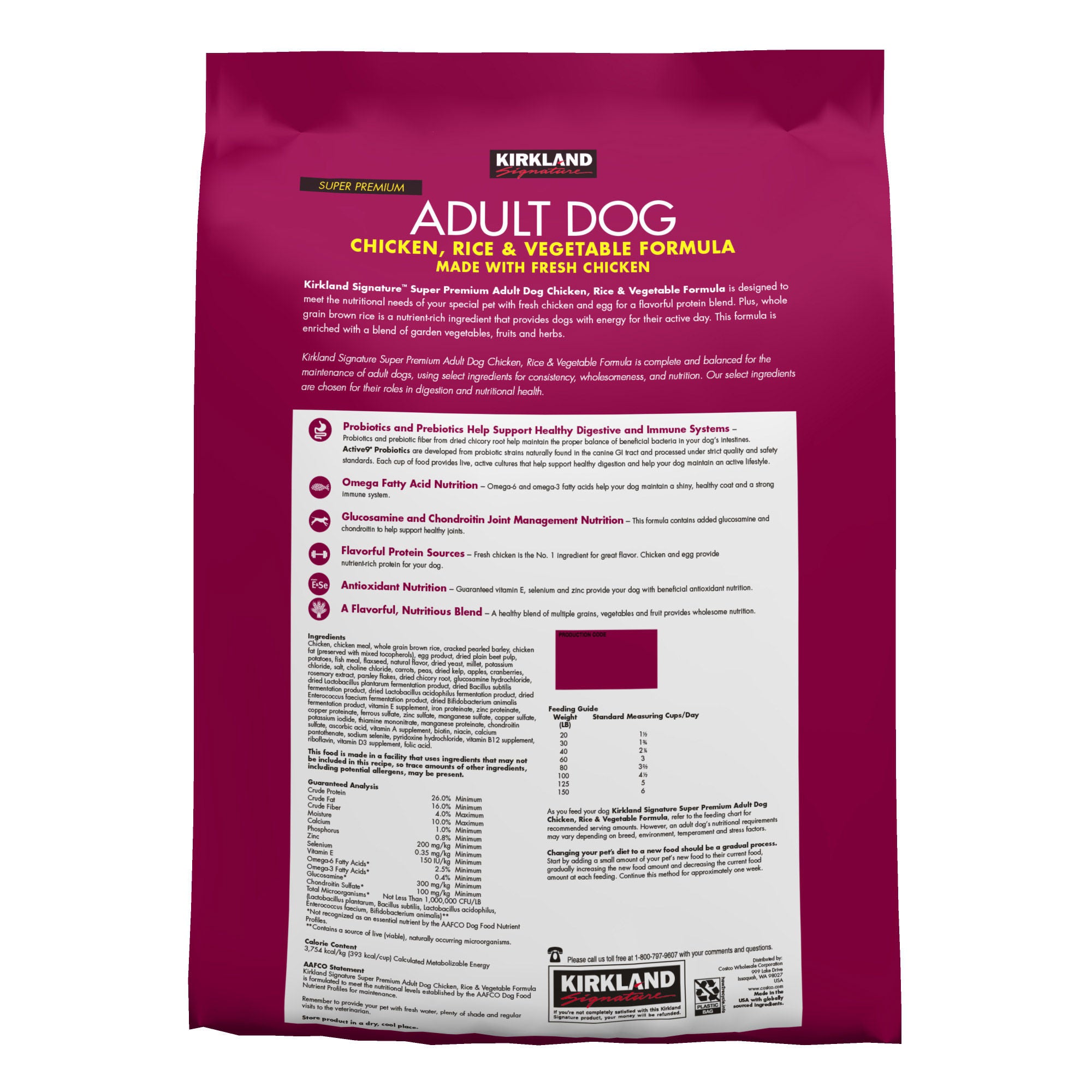 Kirkland Signature Adult Formula Chicken, Rice and Vegetable Dog