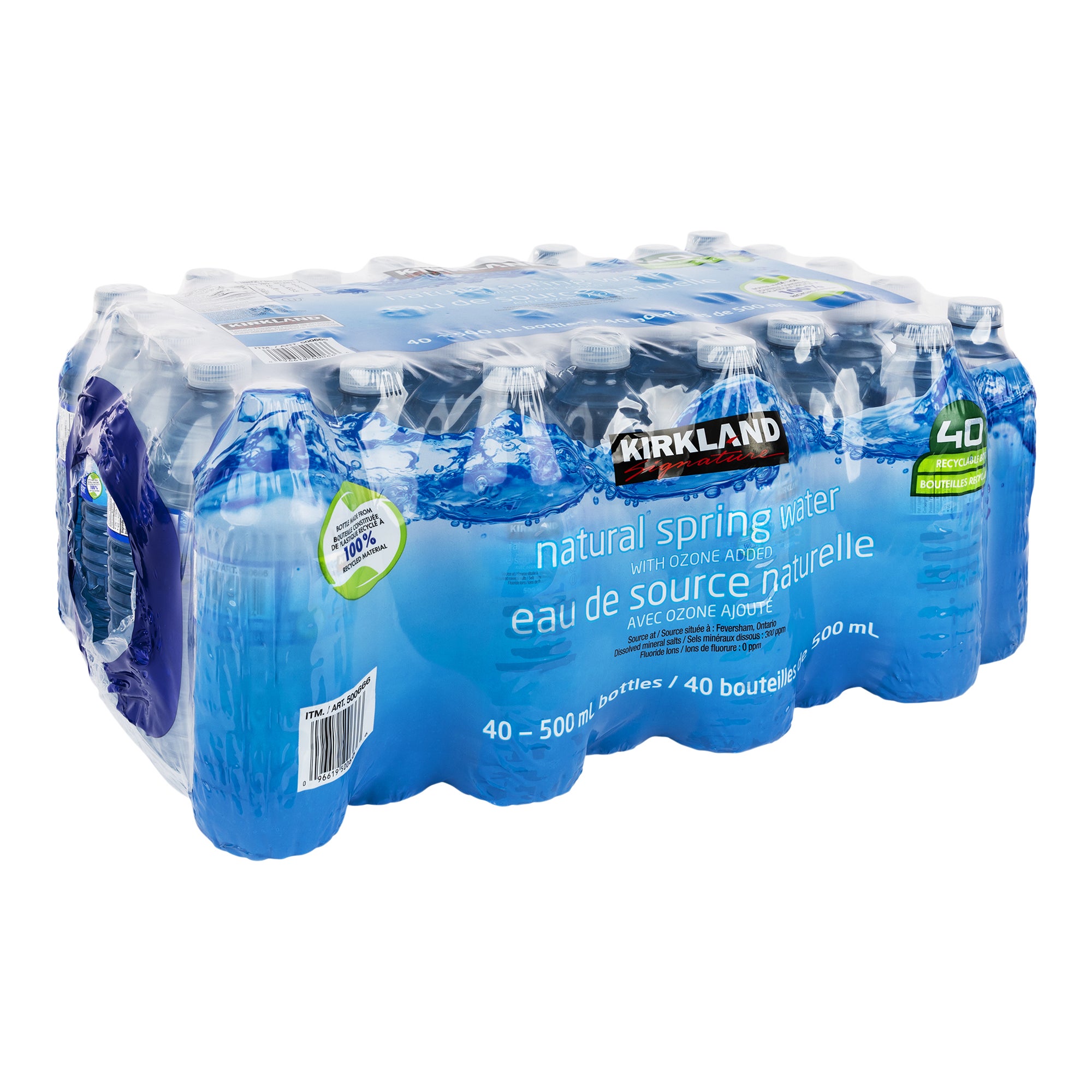 コストコ　Kirkland Signature ウォーターウインドウ Kirkland Signature Natural Spring Water, 40 × 500 mL | Costco