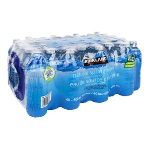 Kirkland Signature Natural Spring Water, 40 x 500 mL