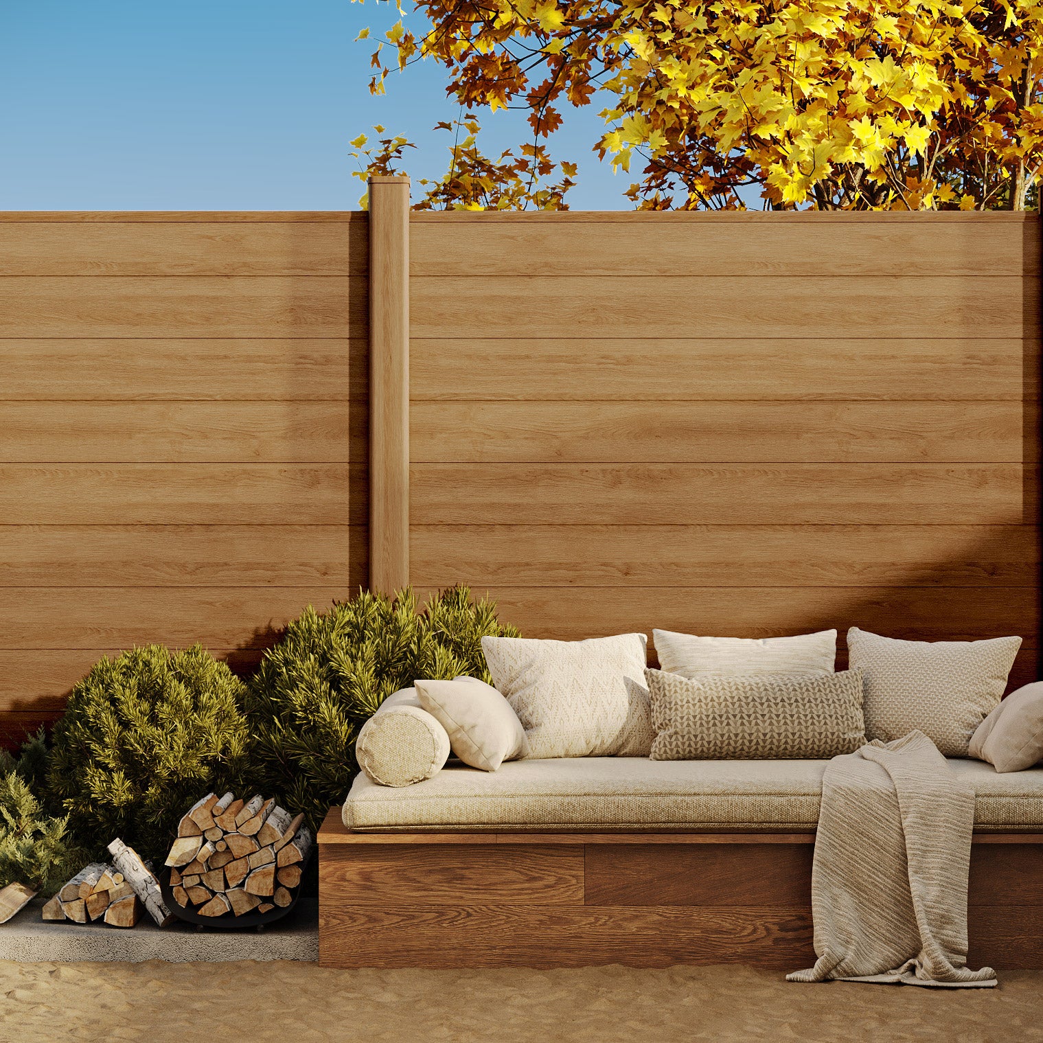 GoFence Composite 6' x 6' Full Privacy Fence Kit