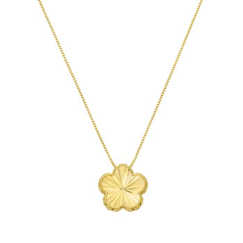 14kt Yellow Gold Flower Pendant Necklace