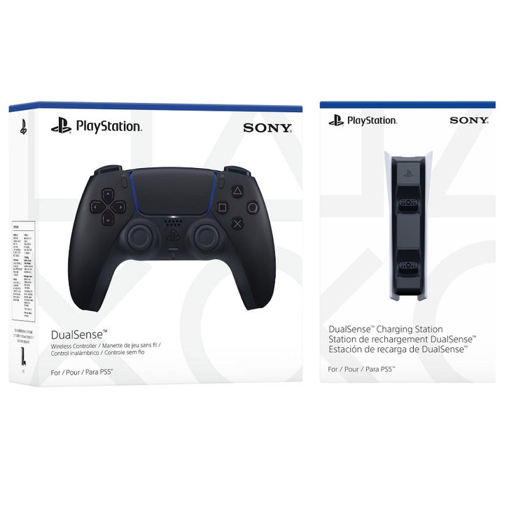 PlayStation 5 DualSense Midnight Black Wireless Controller and Charging ...